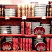 Biscuits and chocolates at Fortnum and Mason in London. Photo by alphacityguides.