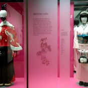Japanese Lolita costumes from a Japanese street fashion exhibit at the V&A museum in London.