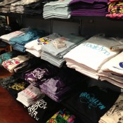 T-shirt table display at Brooklyn Industries in New York. Photo by alphacityguides.